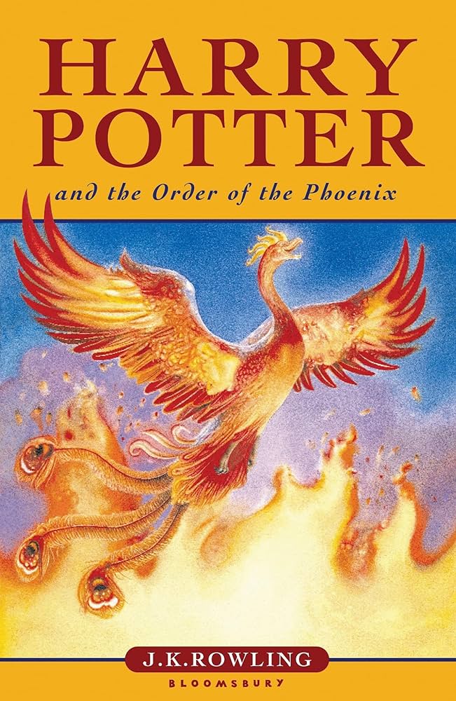 Harry Potter and the Order of the Phoenix by J K Rowling book cover